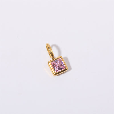 Olivenorma Colorful Square 12 Birthstone Pendant Accessory Necklace