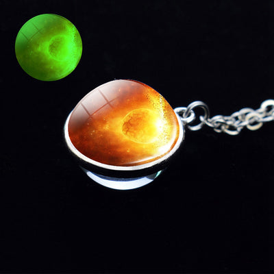 Olivenorma Glow In The Dark Galaxy Glass Necklace