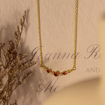 Olivenorma "Symbol of Independence" Garnet Diamond Necklace