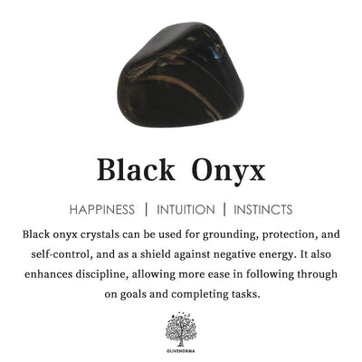 Olivenorma Black Onyx Egg Thumb Worry Stone