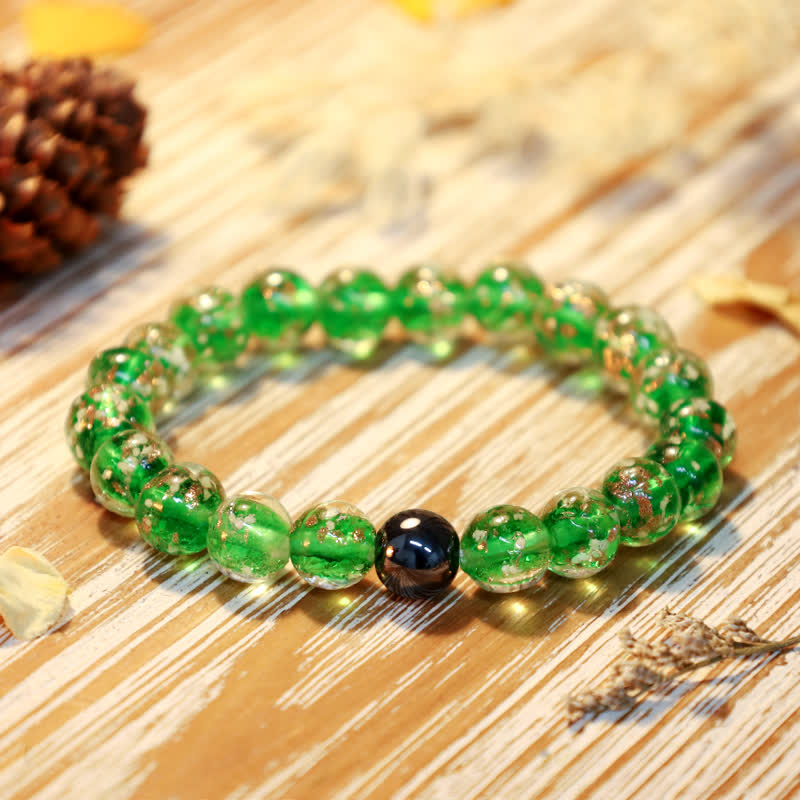 Olivenorma "Starry Sky" Luminous Mermaid Glass Bead Bracelet