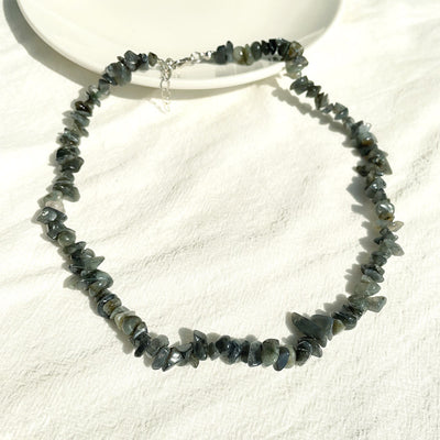 Olivenorma Irregular Shaped Polished Crystal Stone Necklace