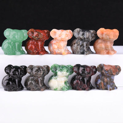 Olivenorma 1.2 Inches Carved Cute Koala Figurine Gemstone Decoration