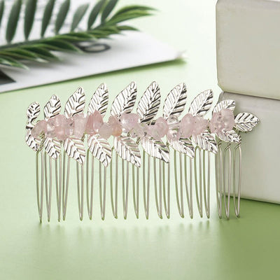 Olivenorma Natural Crystal Gemstone Hair Combs Hairpin