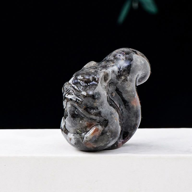 Olivenorma Natural Crystal Squirrel Carving Ornament Gemstone Decoration