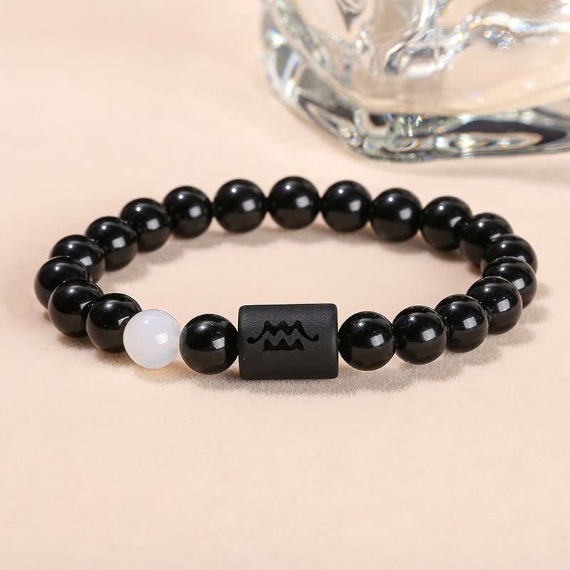 Olivenorma 8mm Natural Obsidian Beads Zodiac Bracelet