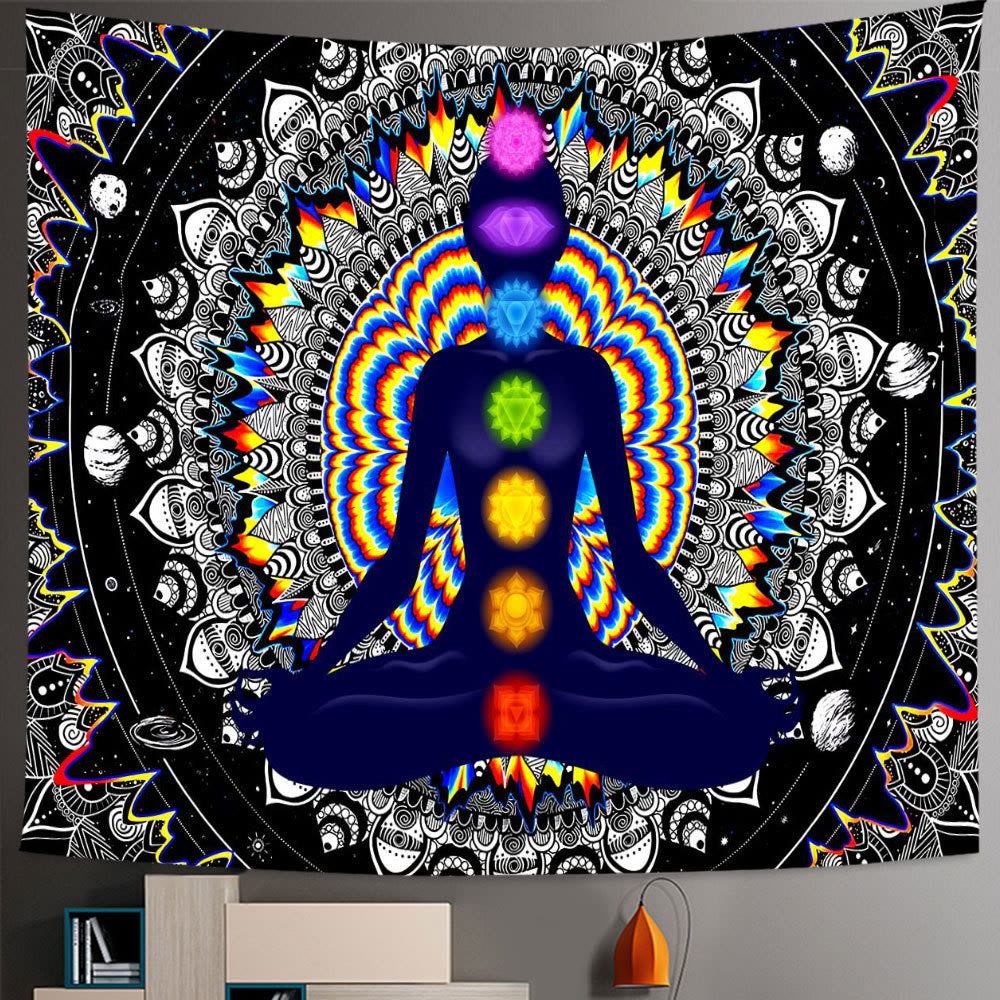 Olivenorma Seven Chakra Tree Of Life Boho Mandala Tapestry