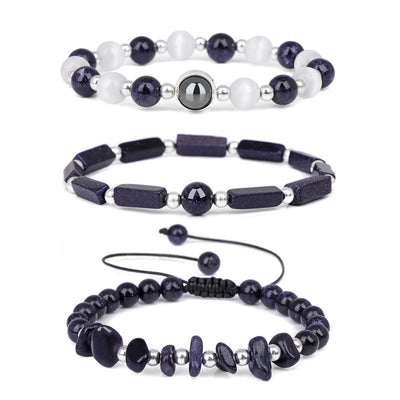 Olivenorma "Healing Wishes" Natural Crystal 3 Pieces Set Bracelet