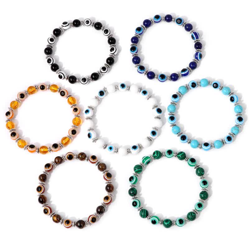 Olivenorma Evil Eye Natural Stone Beads Bracelet