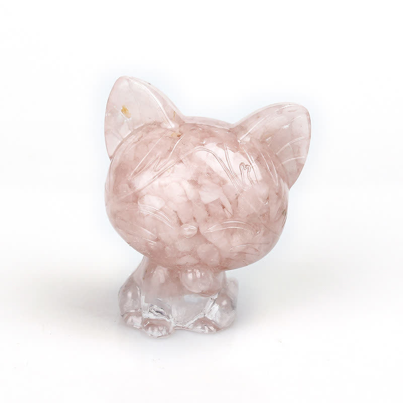 Olivenorma Natural Crystal Cat Gemstone Decoration