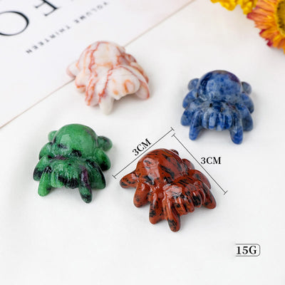 Olivenorma Natural Crystal Spider Carving Gemstone Decoration