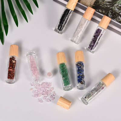 Olivenorma Crystal Roll-On Essential Oil Bottle Gemstone Decoration