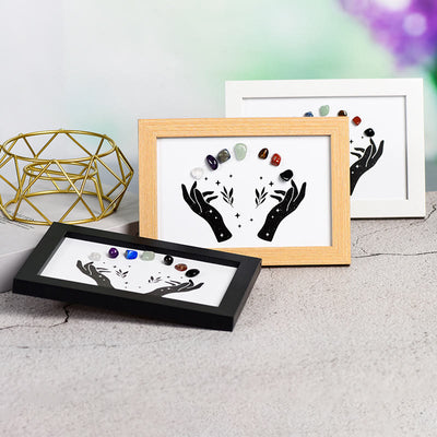 Olivenorma Hands Chakra Stone Crystal Wooden Photo Frame Decoration