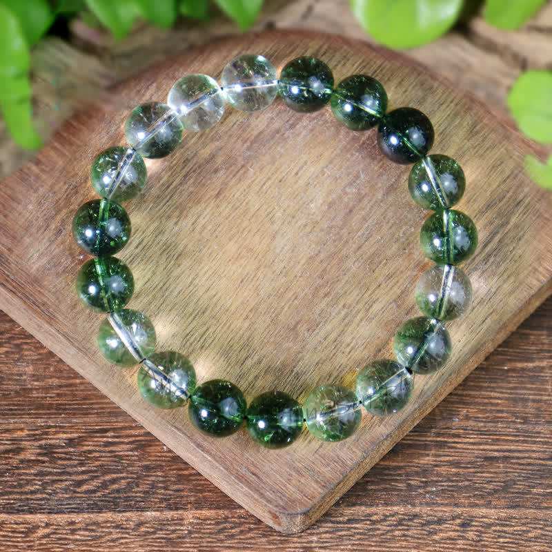 Olivenorma 6-14mm Green Phantom Quartz Beaded Bracelet