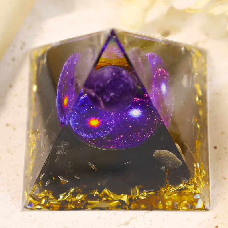 (Clearance 30% OFF / CODE: OFF30) - Olivenorma Yin And Yang Obsidian Orgone Pyramid