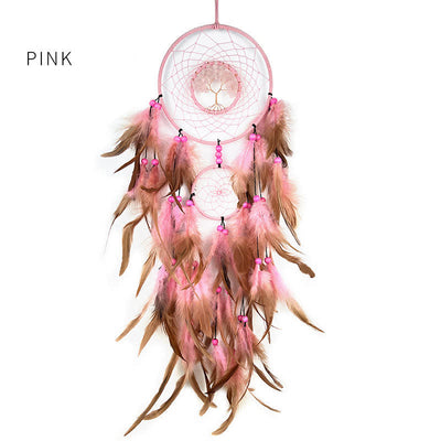 Olivenorma Seven Colors Crystal Beads Feather Dream Catcher