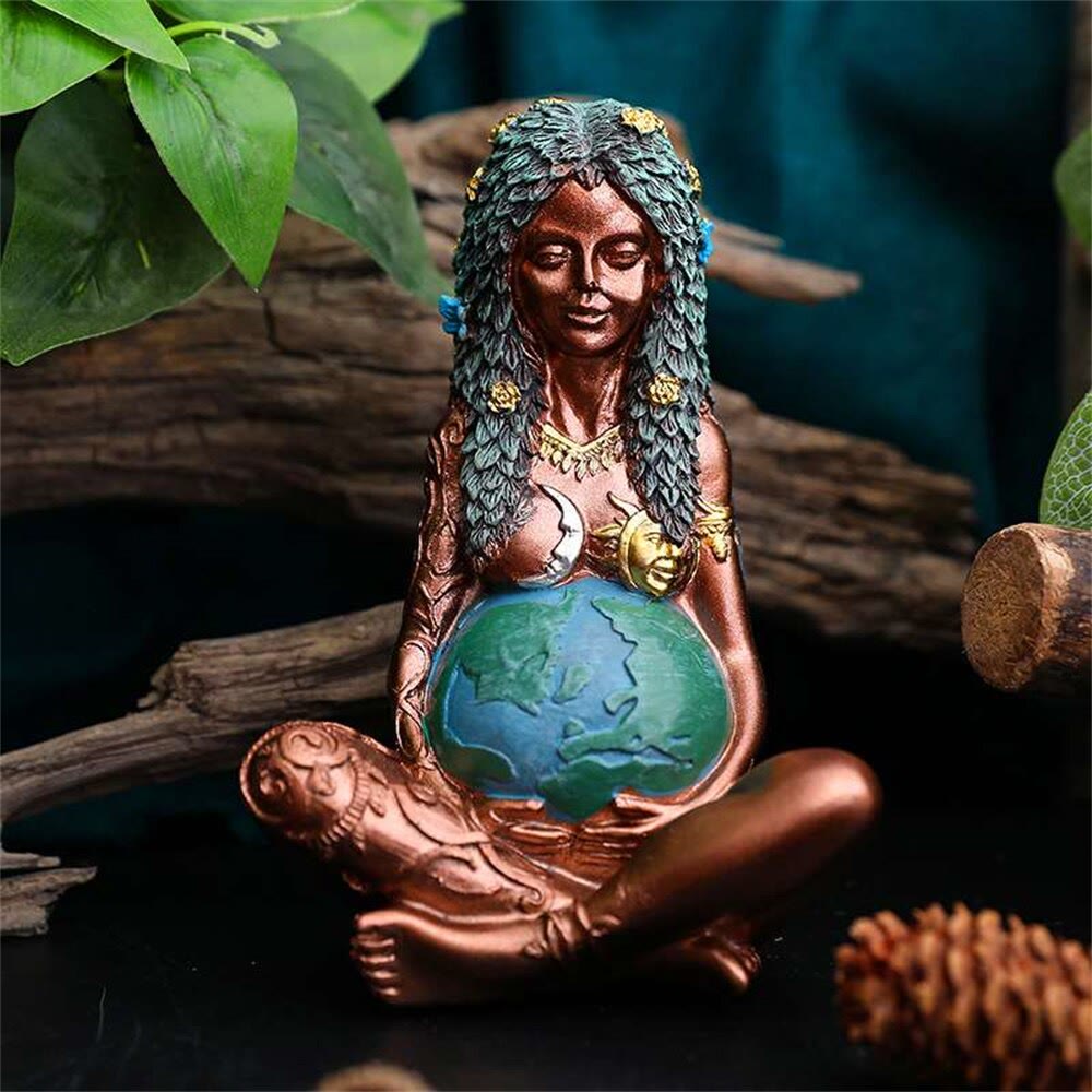 Olivenorma Resin Mother Earth Gaia Statue Ornament Decoration