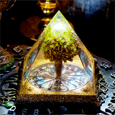 Olivenorma Tree Of Life Peridot Orgone Pyramid