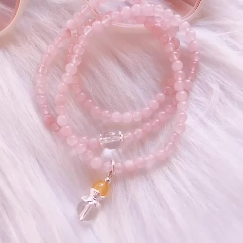 Olivenorma Rose Quartz Clear Crystal Citrine Beaded Necklace