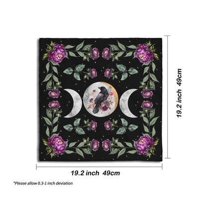 Olivenorma Raven & Flowers Alter Cloth Tarot Tablecloth