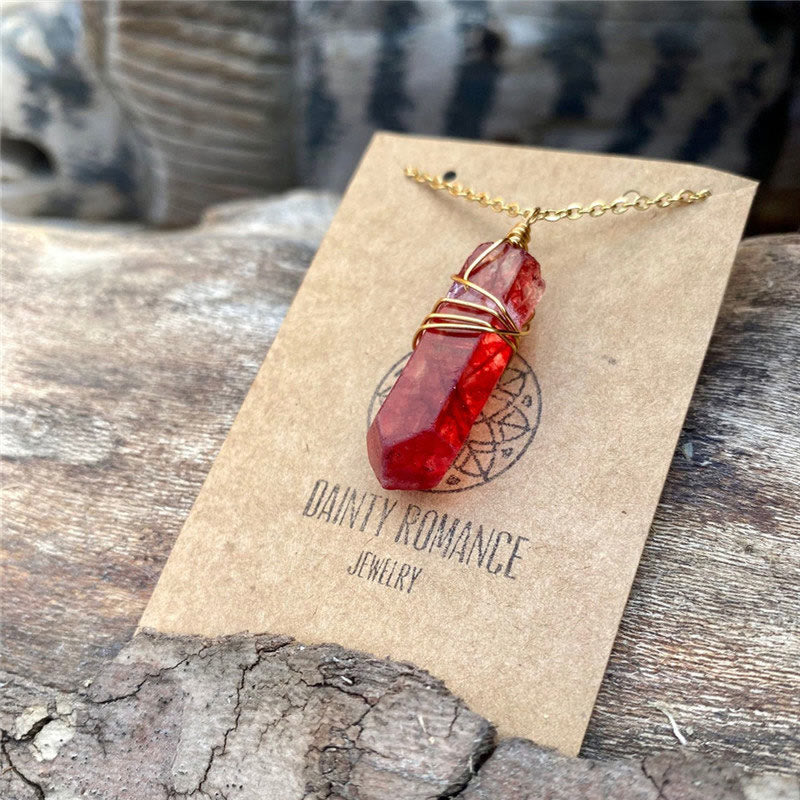 Olivenorma Healing Red Crystal Necklace