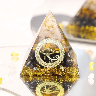 (Clearance 30% OFF / CODE: OFF30) - Olivenorma The Energy Protection Obsidian & Tiger Eye Orgone Pyramid