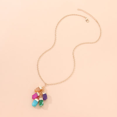 Olivenorma Colorful Crystal Pendant Necklace