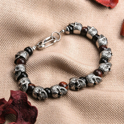 Olivenorma Natural Tiger Eye Handmade Stainless Steel Bracelet