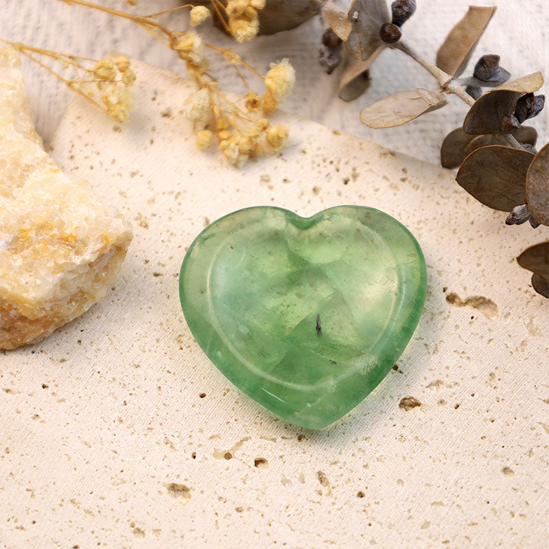 Olivenorma Green Fluorite Heart Worry Stone