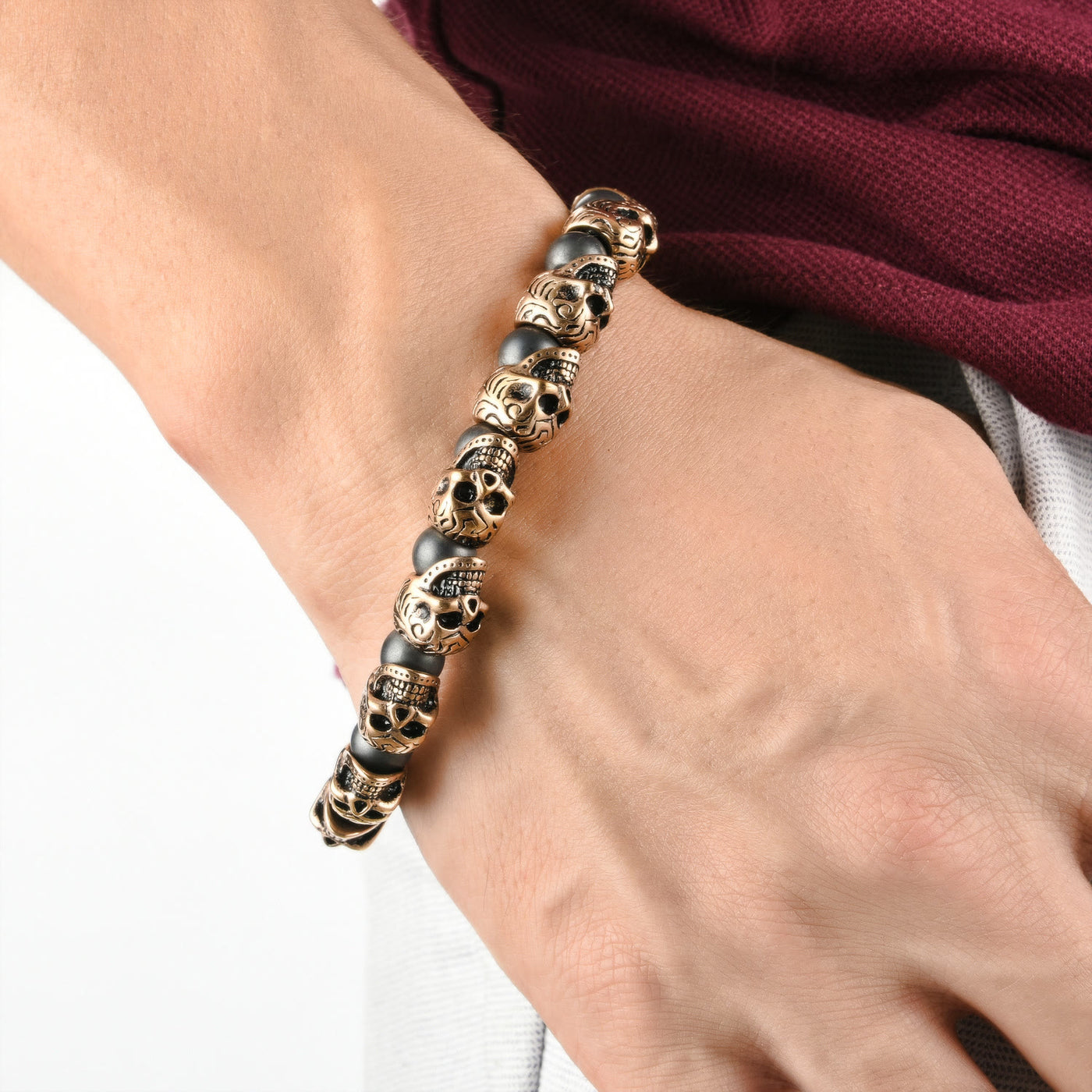 Olivenorma Natural Tiger Eye Handmade Stainless Steel Bracelet