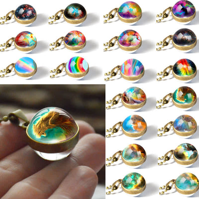 Three-dimensional Glass Ball Colorful Necklace