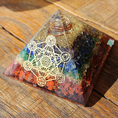 Olivenorma Chakra Metatron's Cube Orgone Pyramid