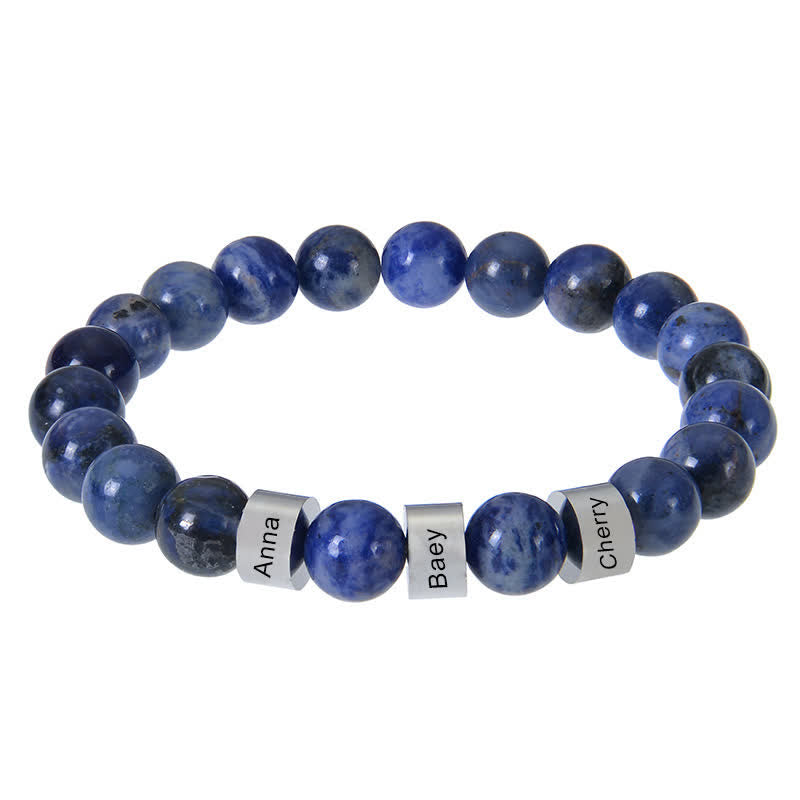 Olivenorma Natural Stone Beads Custom Name Engraving Bracelet