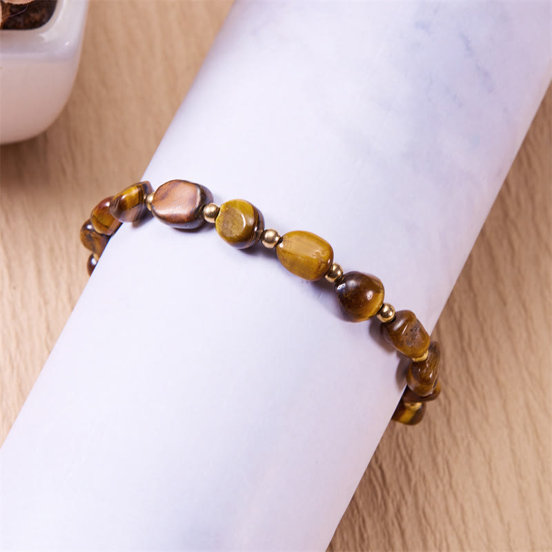 Olivenorma Natural Irregular Stone Beads Hand Woven Bracelet