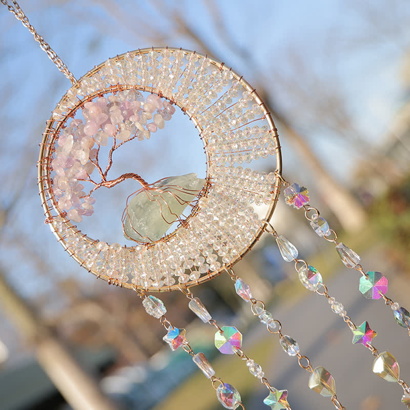 Olivenorma Lepidolite Tree Of Life Suncatcher Wind Chime