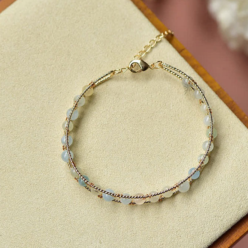 Narural Morganite Gemstone Bracelet