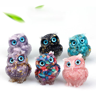 Olivenorma Natural Crystal Owl Gemstone Decoration