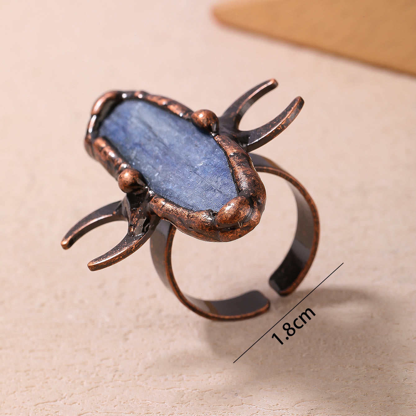 Olivenorma Kyanite Double Moon Healing Adjustable Ring