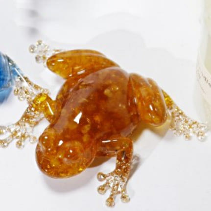 Olivenorma Crystal Resin Frog Ornament Gemstone Decoration