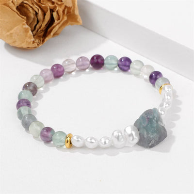 Olivenorma 6mm Irregular Natural Crystal Beads Bracelet