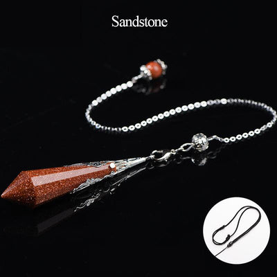 Olivenorma 24 Styles Natural Gemstones Crystal Dowsing Pendulum