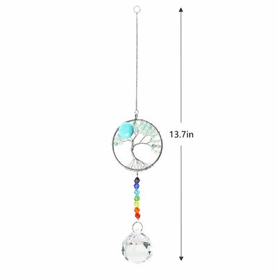 Colorful Tree of Life Crystal Wind Chime Suncatcher