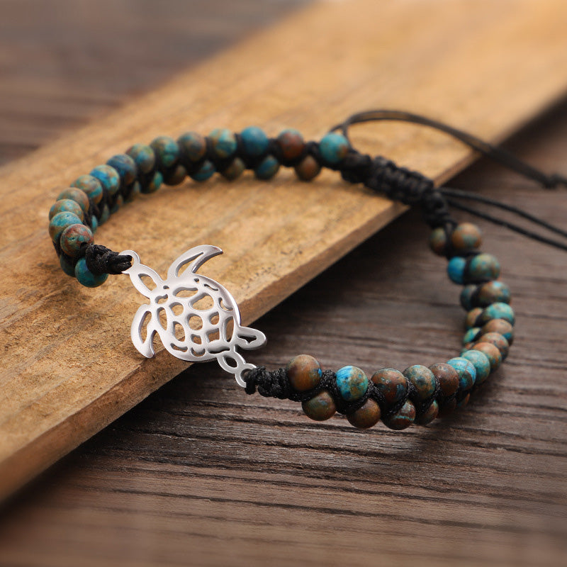 Natural Stone Turtle Bracelet