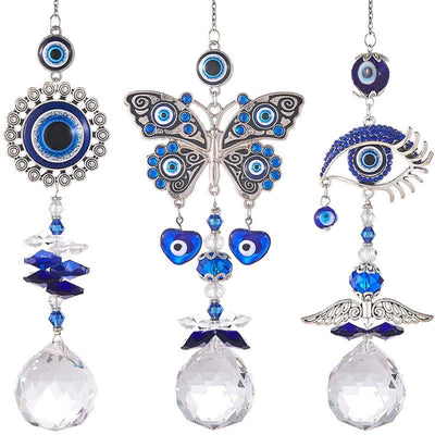 Blue Evil Eye Suncatcher Wind Chime