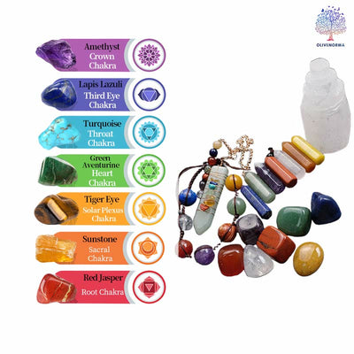 Olivenorma 17 pcs Chakra Stone Crystal Set