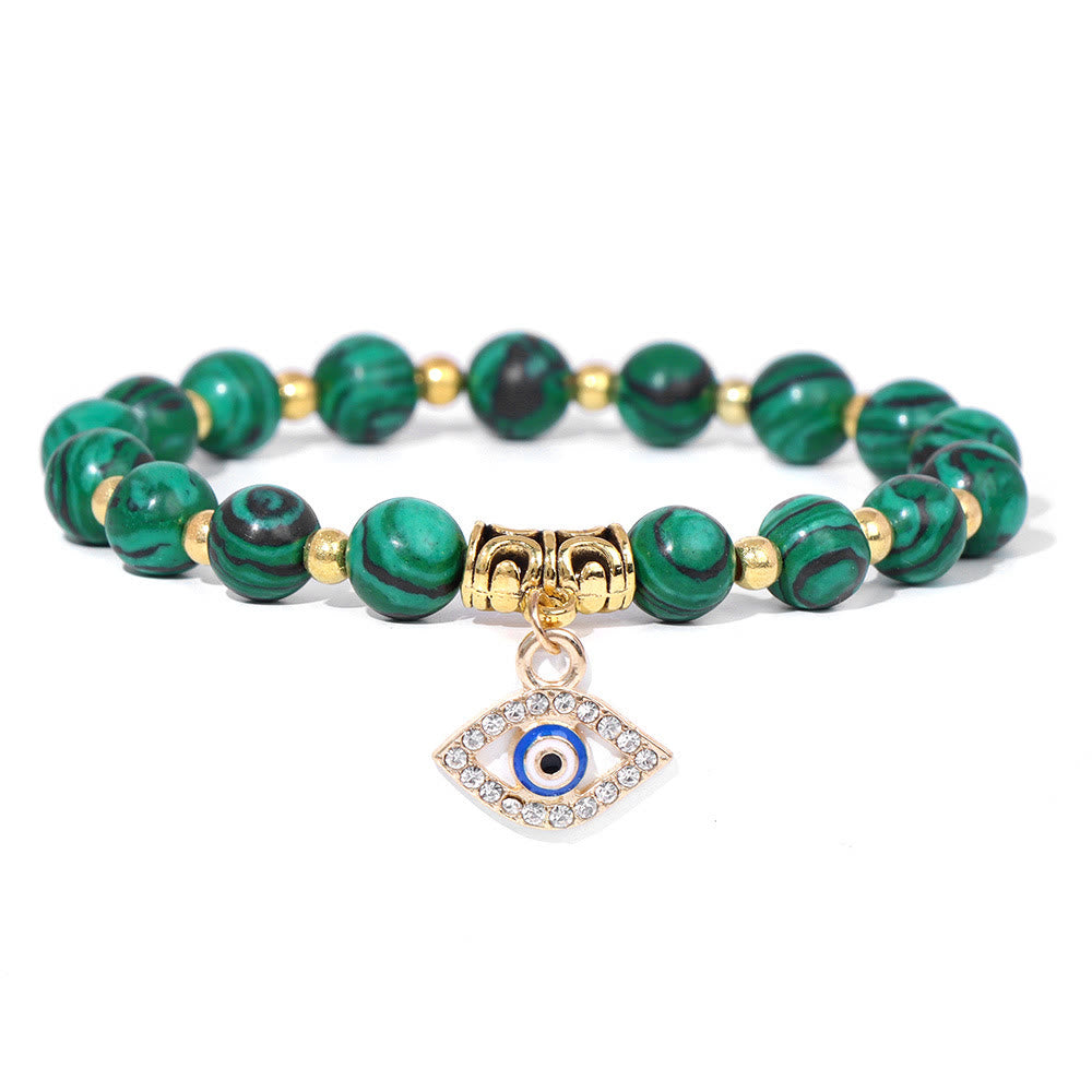 Olivenorma Natural Stone Beaded Evil Eye Pendant Bracelet