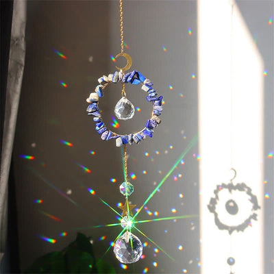 Olivenorma Crystal Circle Moon Healing Suncatcher