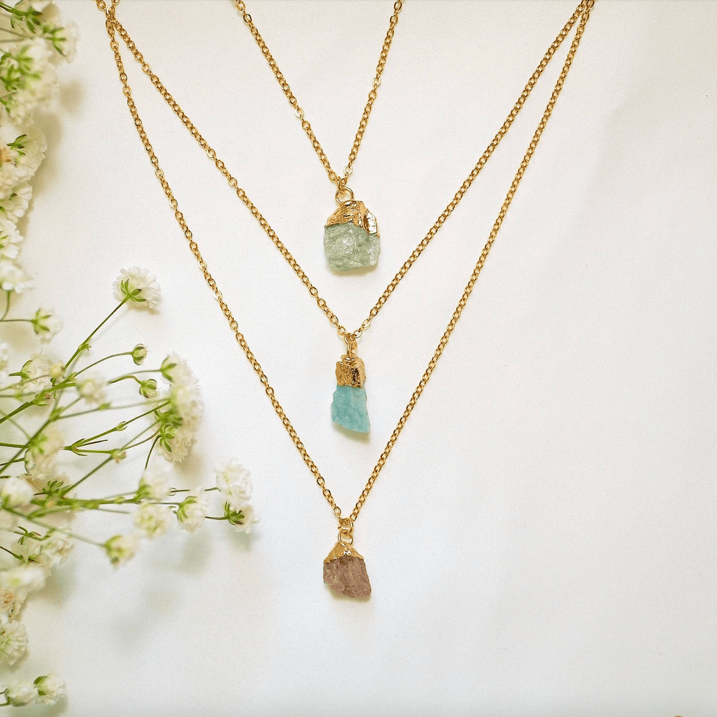 Olivenorma Irregular Crystal Raw Stone Gem gemstone Necklace