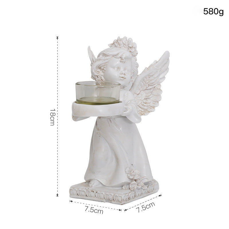 Olivenorma Resin Angel Desktop Ornaments Candle Holder