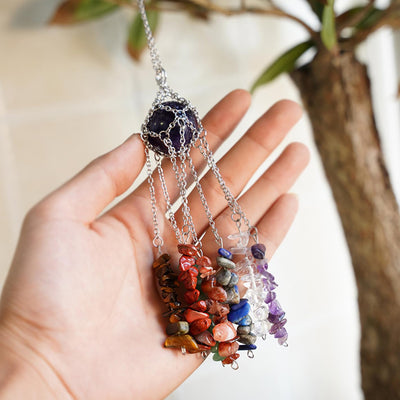 Olivenorma Hand-Woven Natural Crystal Hanging Pendan Wind Chime